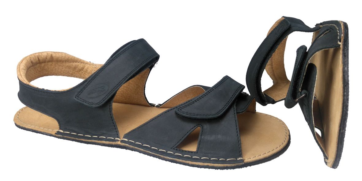 Pánské Barefoot kožené sandále světle hnědé - normální šíře