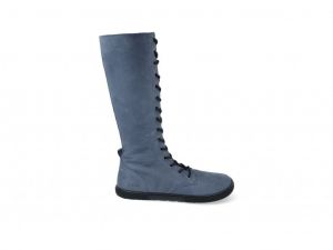 Vysoké šnurovacie topánky Barefoot Koel - Flora - modré KOEL4kids