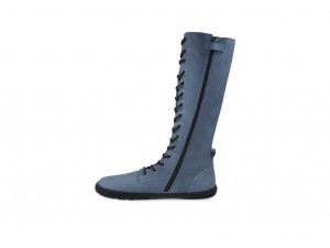 Vysoké šnurovacie topánky Barefoot Koel - Flora - modré KOEL4kids