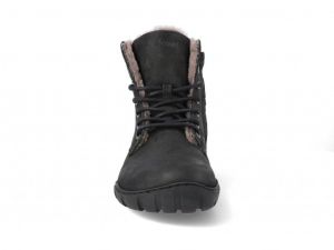 Zimní barefoot boty Koel - Luka - lambswool black zepředu