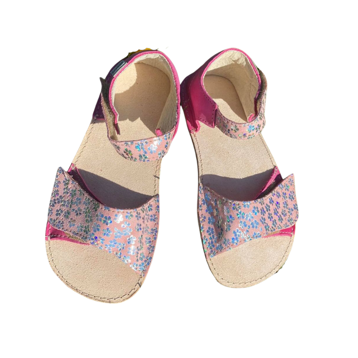 OKBARE barefoot sandálky Mirisa D203 G fuchsiová/růžová třpytivá