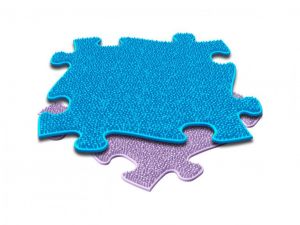 Ortopedická podlaha MUFFIK puzzle Tráva měkká | fialové, modrá