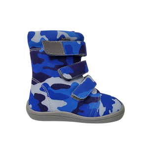 Beda Barefoot - vysoké zimné topánky s membránou vojenská modrá