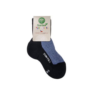 Detské športové froté ponožky Surtex merino - sivé/čierne