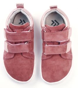Barefoot kožené celoroční boty EF Brick pink shora