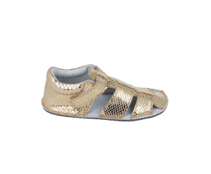 Ef barefoot sandálky Gold glitter