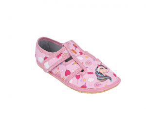 KTR barefoot papuče růžové - jednorožec