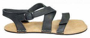 Barefoot kožené sandále čokoládové BF B107 -66 bok 