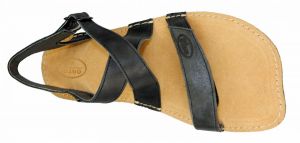 Barefoot kožené sandále čokoládové BF B107 -66 shora