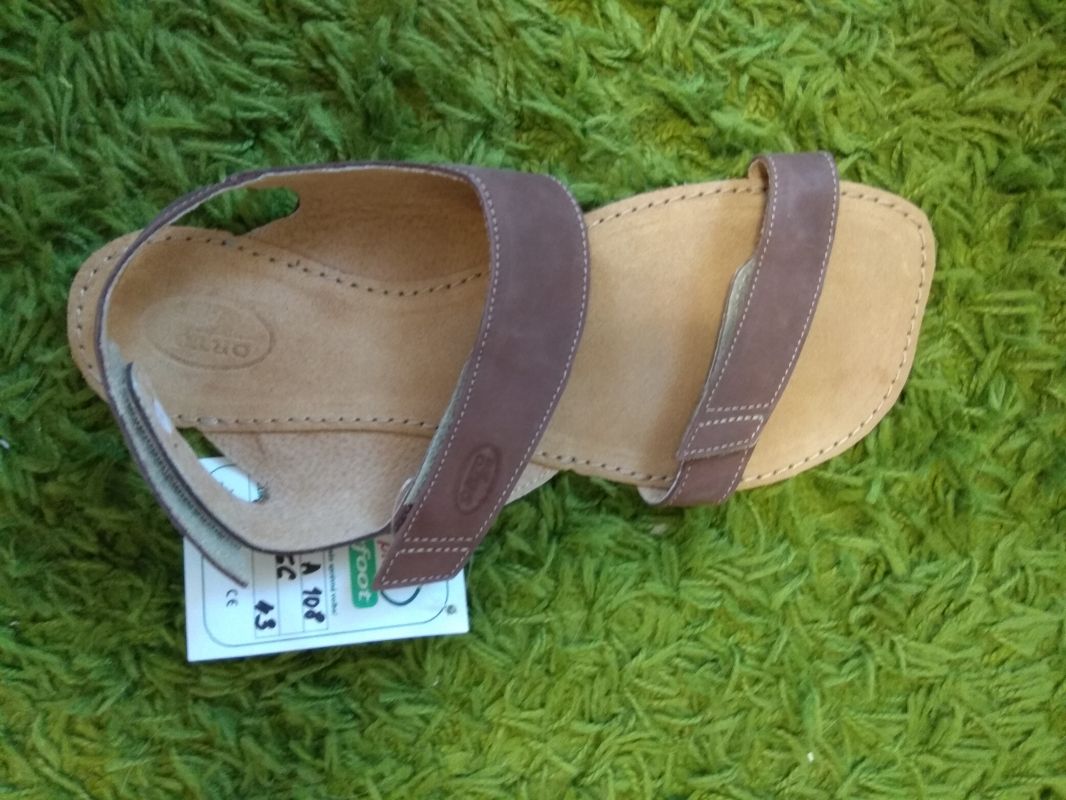 Barefoot kožené sandále čokoládové BF A108 -66